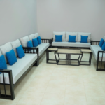 جلسات خارجية حديد صبغ حراري 12 اشخاص مع 3 حبه طاعولات