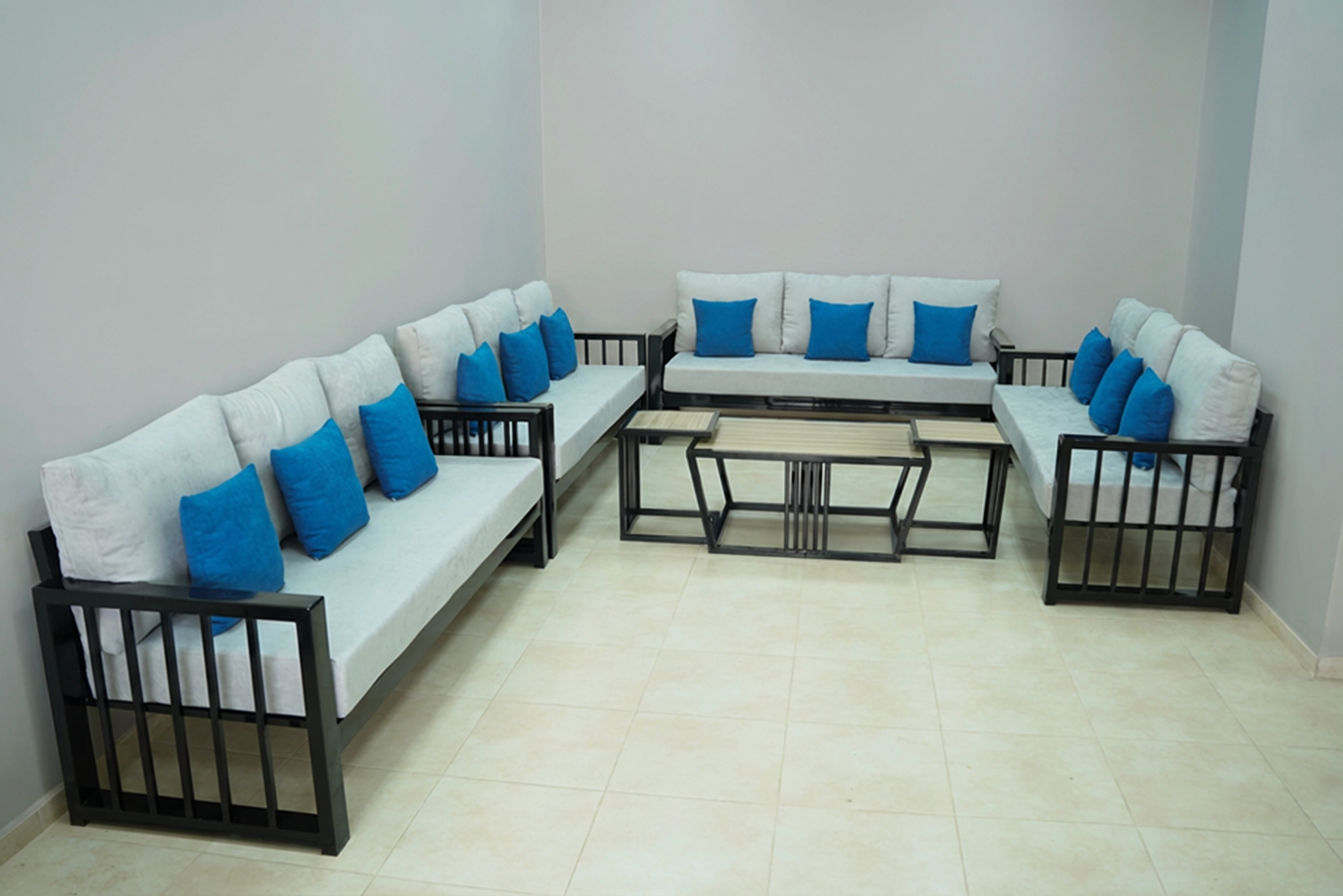 13 جلسات خارجية حديد صبغ حراري 12 اشخاص مع 3 حبه طاعولات - الصورة 1